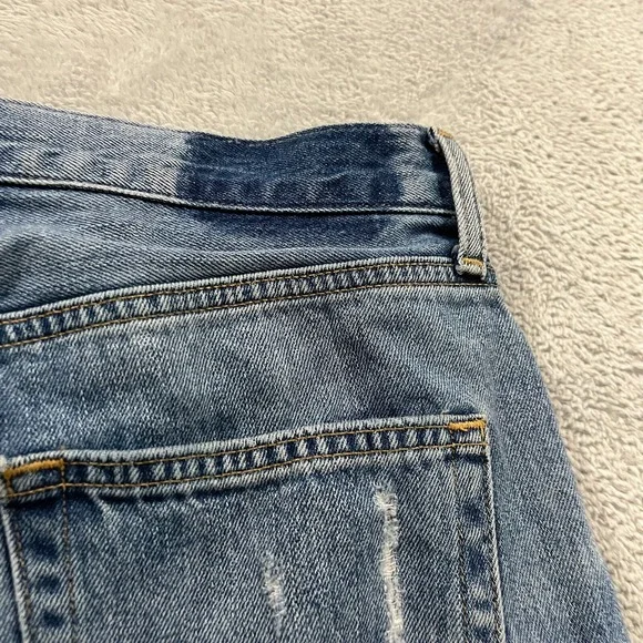 Etica Jeans Women's 27 Denim Straight Distressed‎ High-Rise Y2K 28x24.5 Baggy